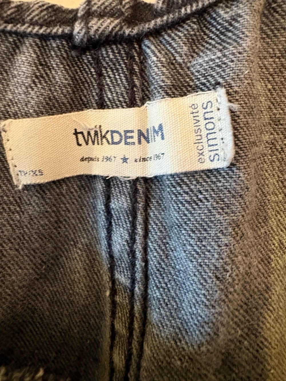 twik Black Denim Overalls Jumpsuit, Sz XS - Picture 6 of 14